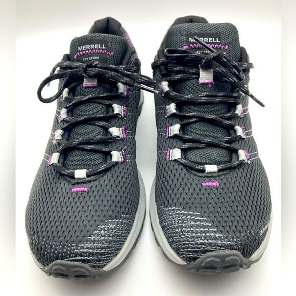 NWT Merrell Fly Strike Women’s Black/Purple Sneakers Size 9,5 - Picture 1 of 9